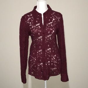 EUC NY&Co Overlay See through Blouse